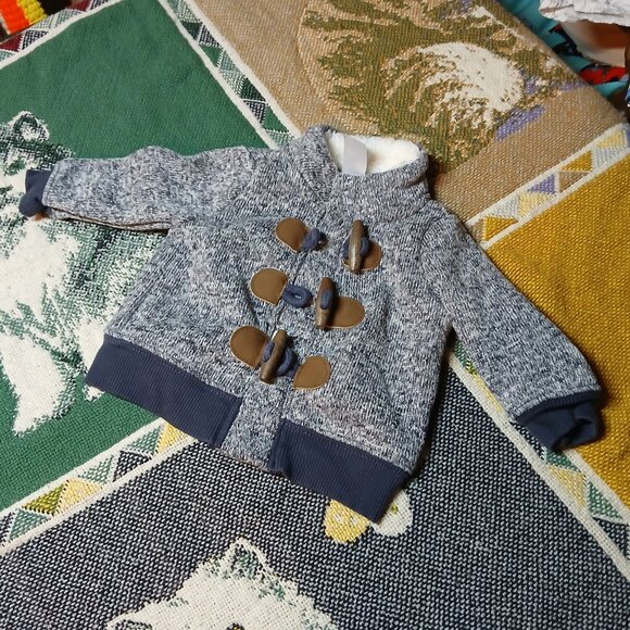 Just One You by Carter's Newborn NB Infant Baby Heather & Blue Jacket - Picture 1 of 8